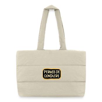Permis de conduire - Sac shopping matelassé - blanc naturel - Devant