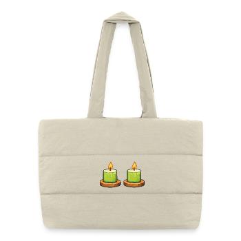 Candles Icon - Puffer Shopping Bag - natural - Front