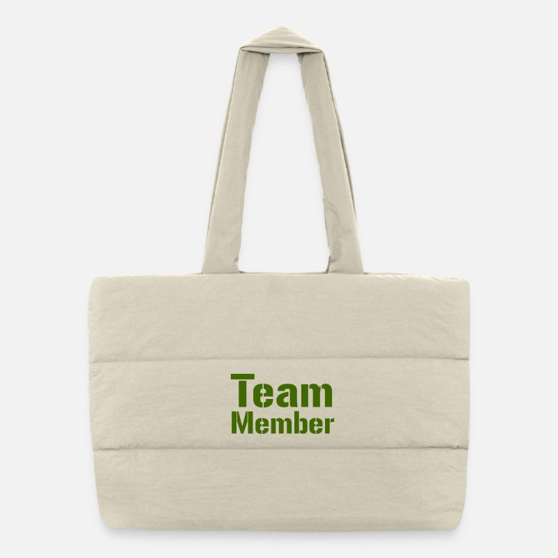 Team Member Bold Typography Puffer-Einkaufstasche