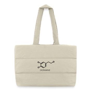 Dopamine Molecule Minimalist Science Design - Puffer Shopping Bag - natural - Front