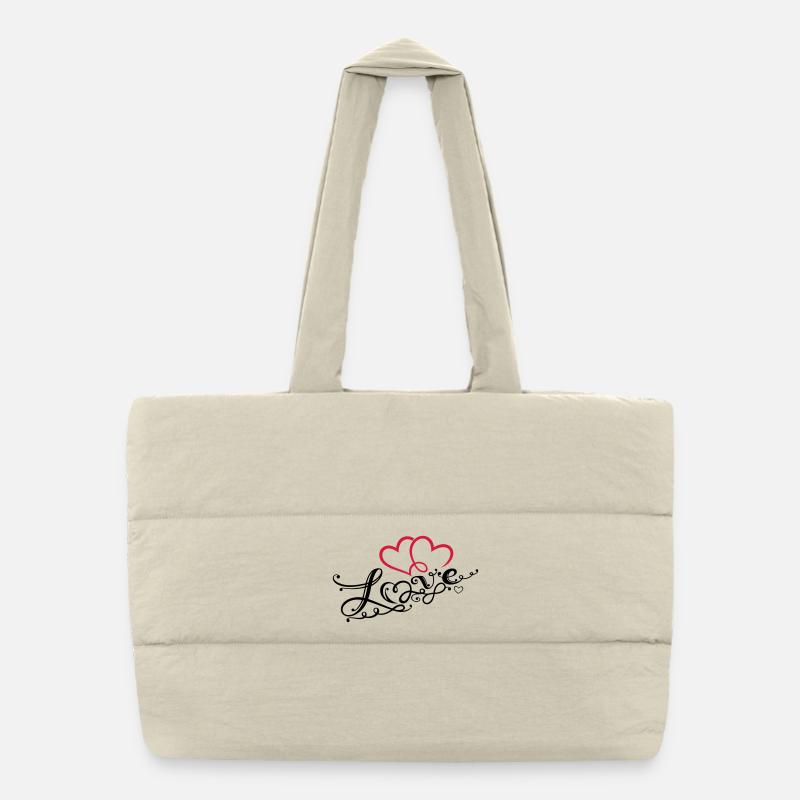 Coeurs avec la boucle de l'infini Sac shopping matelassé
