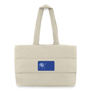 Dandelion blue - customizable - Puffer Shopping Bag - natural - Front