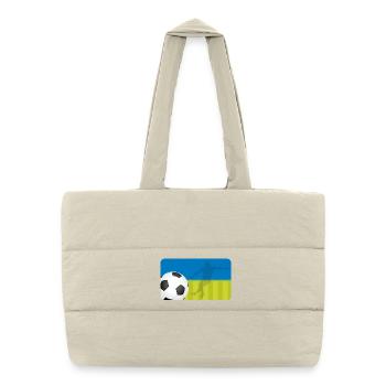 Soccer - Blue Green | Customisable - Puffer Shopping Bag - natural - Front