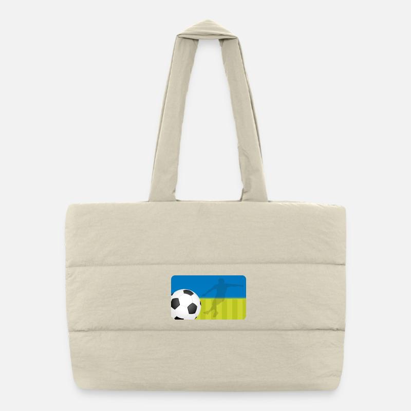 Soccer - Blue Green | Customisable Puffer Shopping Bag