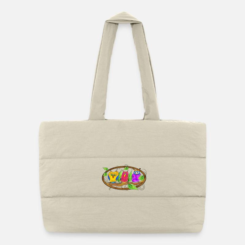 Wisdom - Owl Edition - Puffer Shopping Bag - natural