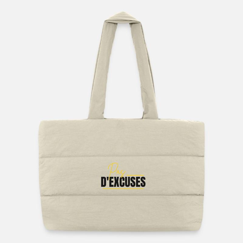 No Excuses Puffer Shopping Bag
