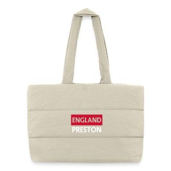 England Preston Logo-Design - Puffer-Einkaufstasche - Naturweiß - Vorne