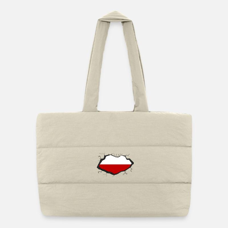 Drapeau polonais Sac shopping matelassé