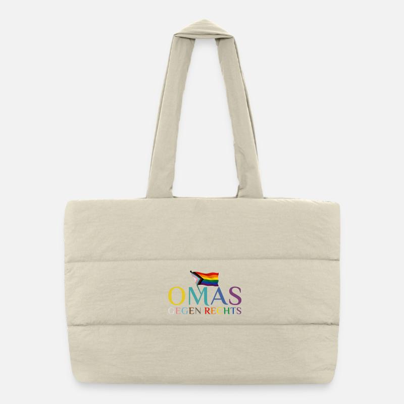 Grannies Against Right Rainbow Flag Puffer Shopping Bag