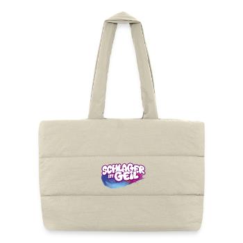Schlager ist geil Neon Pinsel Pink Schlagermusik - Puffer Shopping Bag - natural - Front