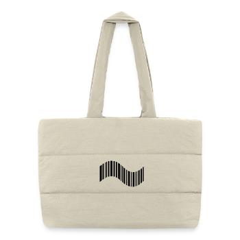 Code-barres en forme ondulée - Sac shopping matelassé - blanc naturel - Devant