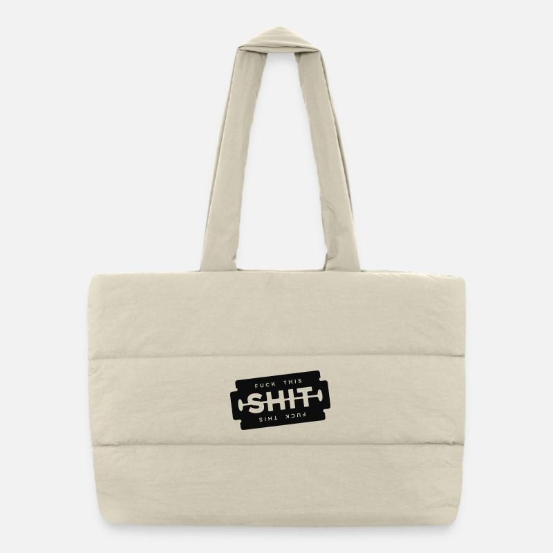 Fuck This Shit Razor Blade Puffer Shopping Bag