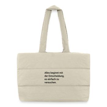 Motivational saying English - Puffer Shopping Bag - natural - Front
