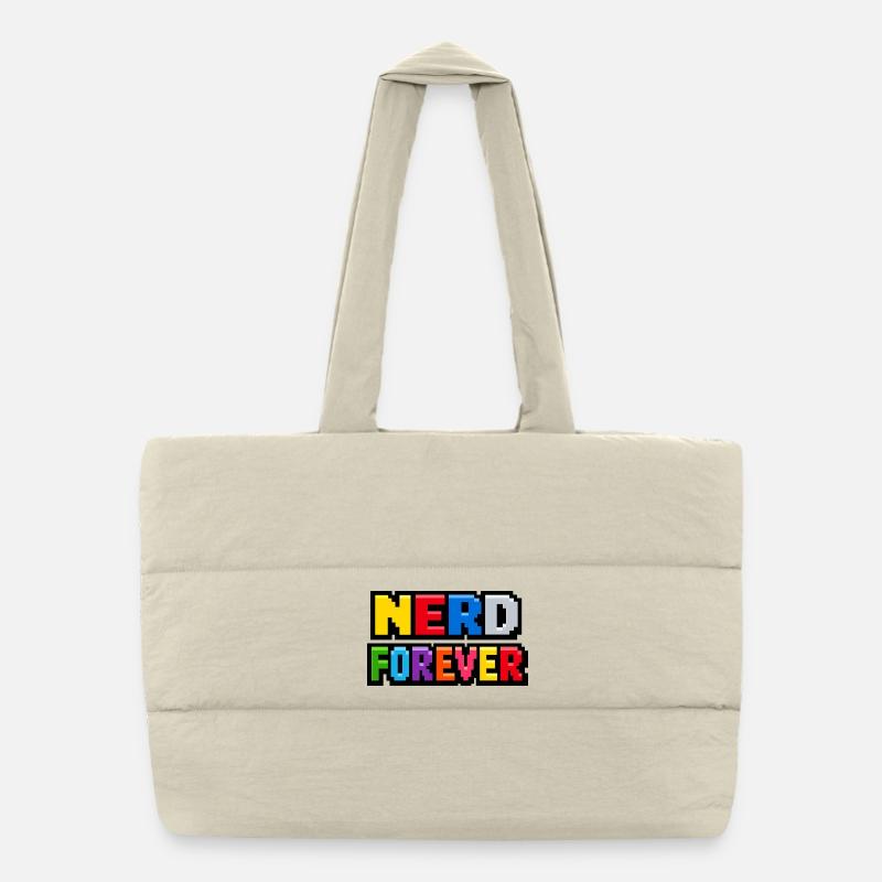 Nerd Forever – Pixel Art Rétro Gaming Sac shopping matelassé