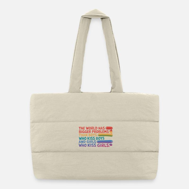 The World Has Bigger Problems - LGBTQ Statement Puffer-Einkaufstasche