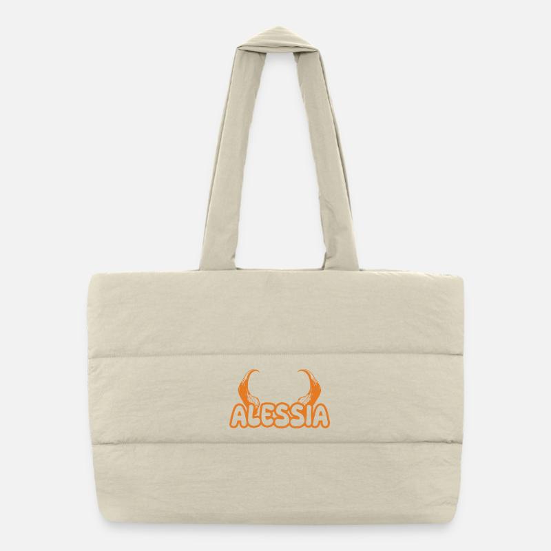 Geschenk für Alessia Puffer-Einkaufstasche