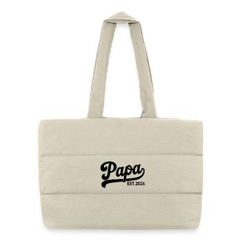 Papa EST 2026 Script Logo - Puffer Shopping Bag - natural - Front