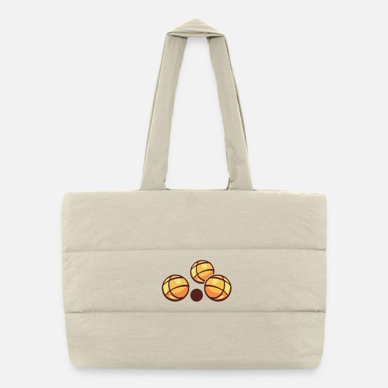 Boules de boules pour joueurs de pétanque - Sac shopping matelassé - blanc naturel