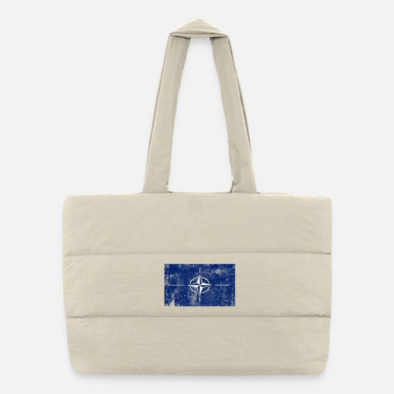 Drapeau de l’OTAN Drapeau Grunge Rétro Vintage Sac shopping matelassé