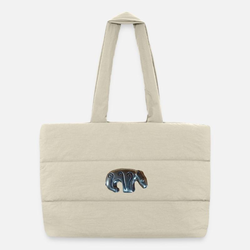 Kalevala Silberbär Puffer-Einkaufstasche