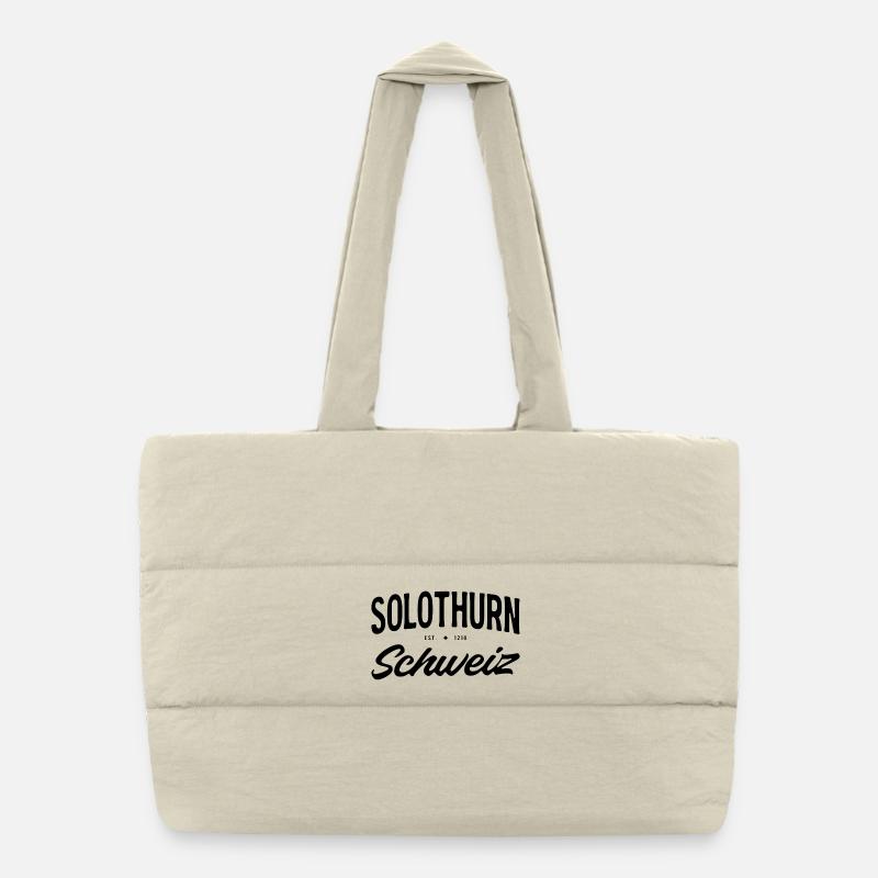 Solothurn Switzerland Vintage Font Puffer Shopping Bag