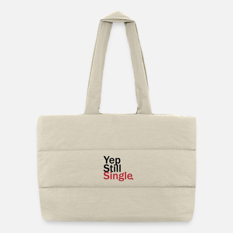 Minimalist Single Life Illustration Puffer Shopping Bag