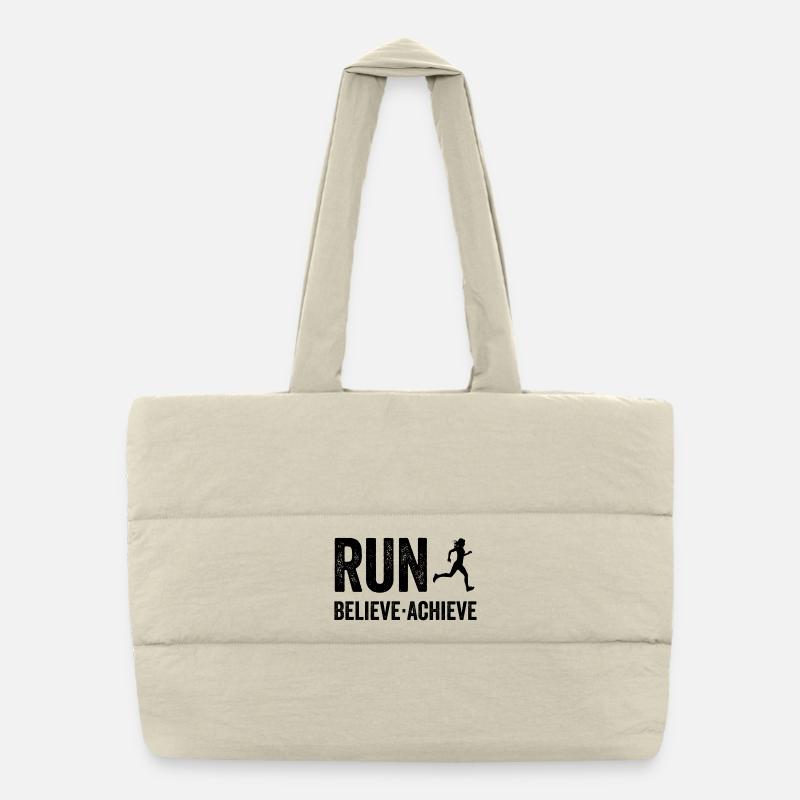 Marathon - Run. Believe. Achieve. Puffer Shopping Bag