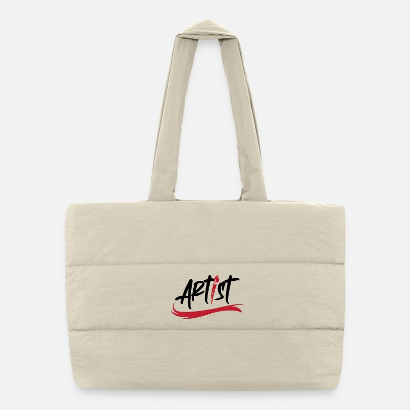 Icône d’art de logo de pinceau d’artiste icône de coup de pinceau Sac shopping matelassé