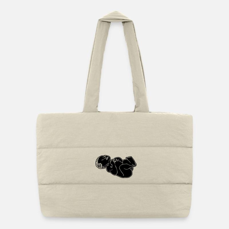Newborn Baby Shadow Illustration Puffer Shopping Bag