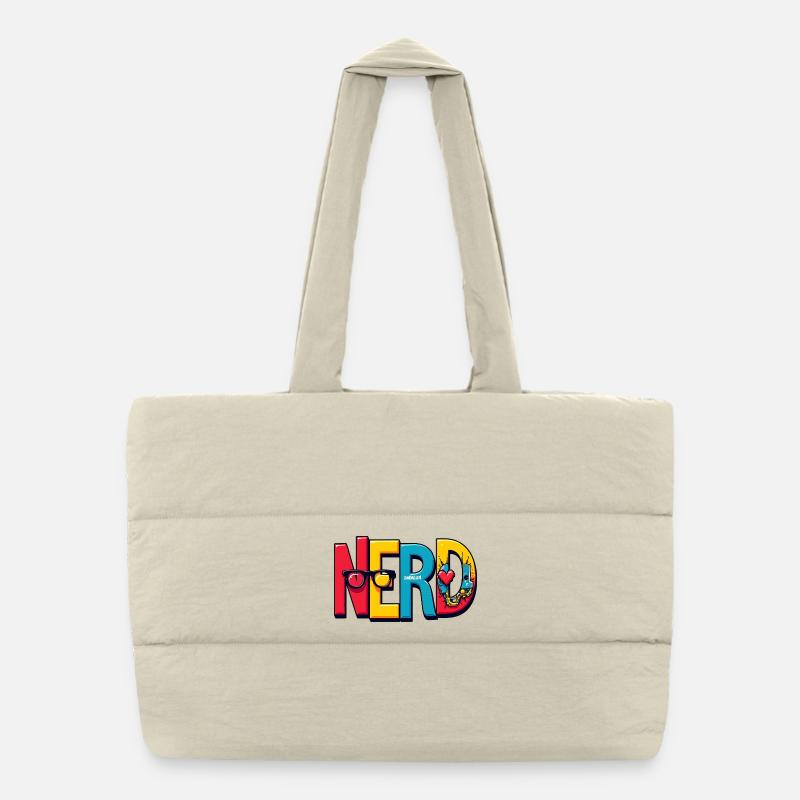 Nerd Chromatique Typographie 3D Sac shopping matelassé