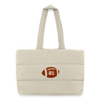 Numéro 21 rugby - 21e anniversaire rugby - Sac shopping matelassé - blanc naturel - Devant
