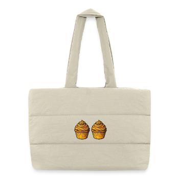 Cupcake Baking Comic - Puffer Shopping Bag - natural - Front