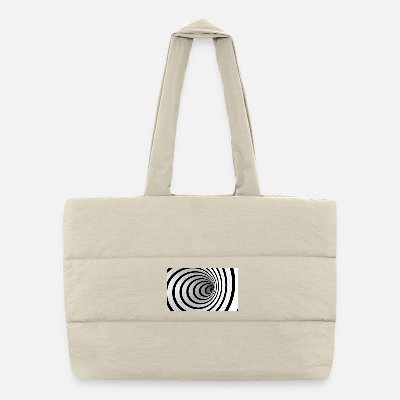 Spirale noire et blanche vortex Sac shopping matelassé