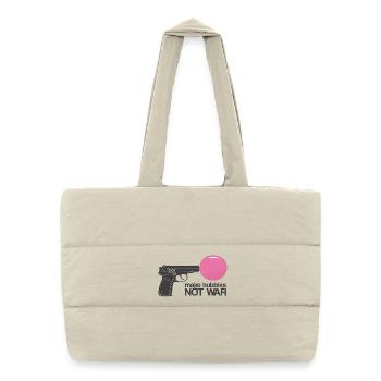 Faire des bulles pas la guerre - Arme ironique drôle - Sac shopping matelassé - blanc naturel - Devant