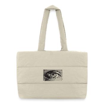 Midnight Pixel Eye Pattern - Puffer Shopping Bag - natural - Front