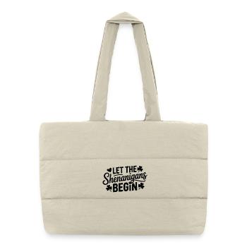 Les manigances commencent le scénario de Shamrock - Sac shopping matelassé - blanc naturel - Devant
