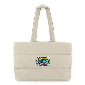Ambiances estivales uniquement – Graphismes de plage colorés - Sac shopping matelassé - blanc naturel - Devant