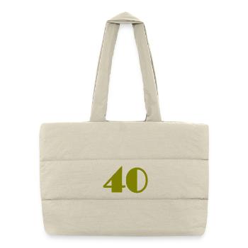 40. 40 ANS. 40e ANNIVERSAIRE. ANNIVERSAIRE 40 ANS. - Sac shopping matelassé - blanc naturel - Devant