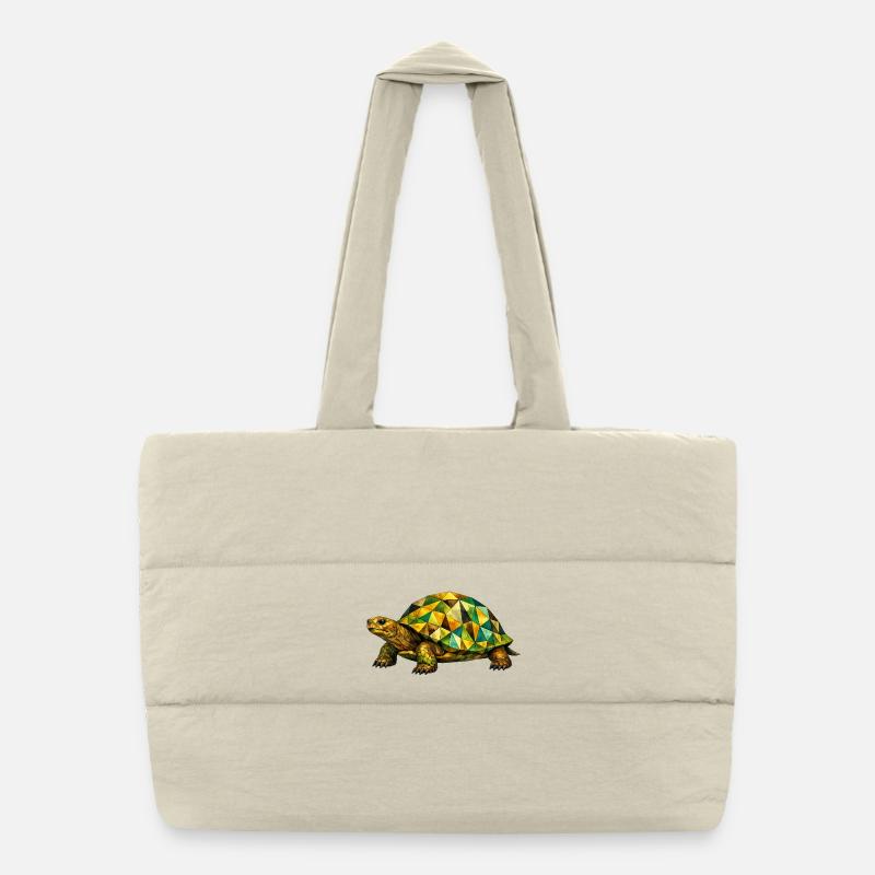Geometrische Schildkröte Puffer-Einkaufstasche