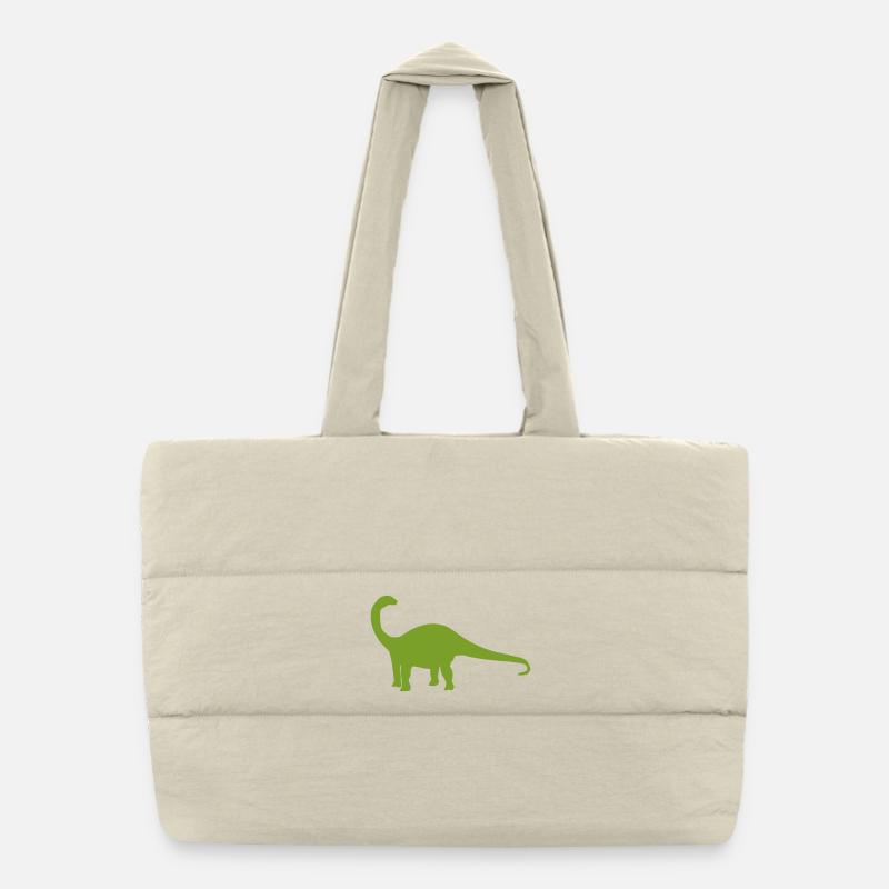 Silhouette de dinosaure vert Sac shopping matelassé