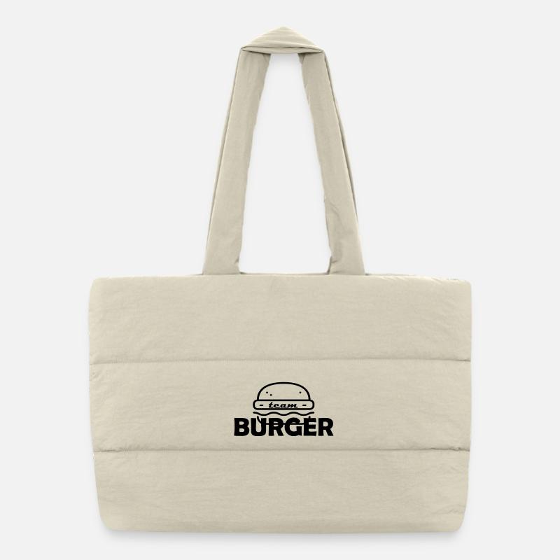 team burger - Sac shopping matelassé - blanc naturel