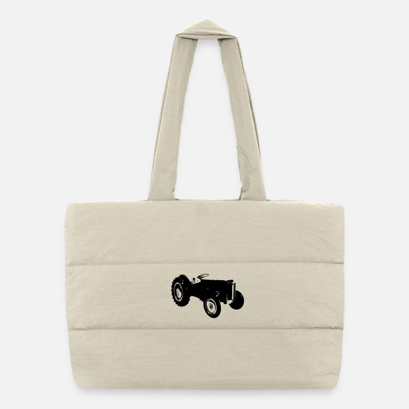 old tractor old tractor Puffer Shopping Bag