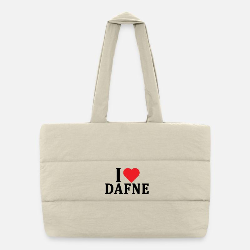 T-shirt I love Dafne t-shirt gift idea Puffer Shopping Bag