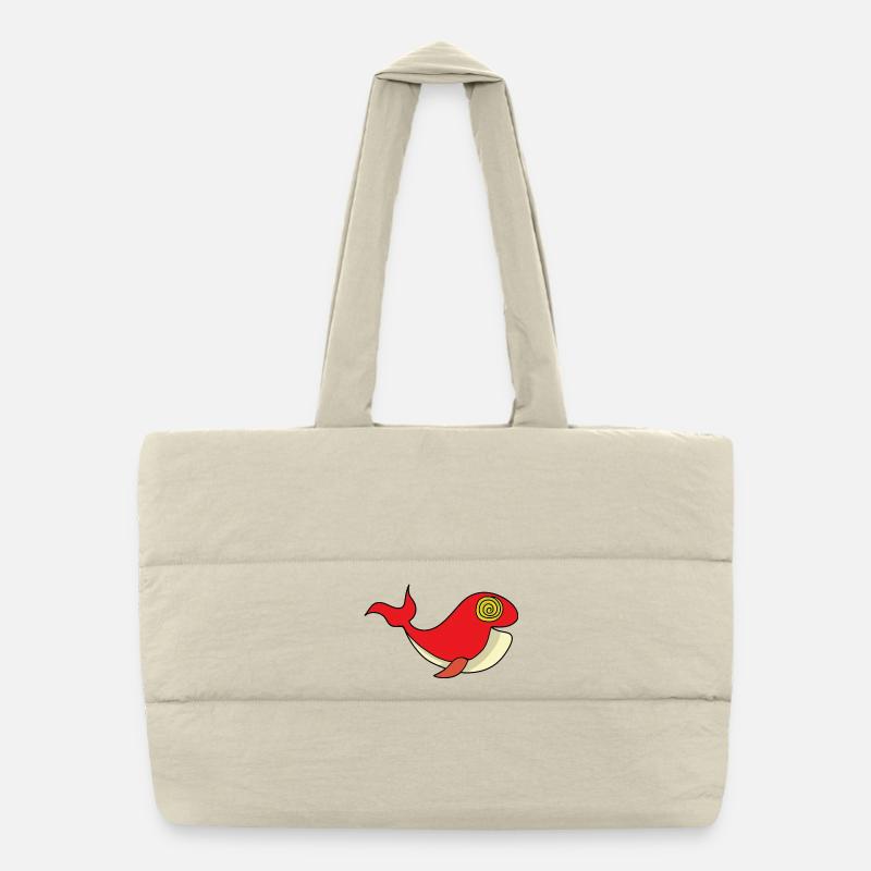 Whale with hypnotizing gaze Puffer Shopping Bag