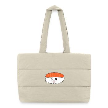 Kawaii,Nigiri,Salmon,Fish, Rice, Japan Cuisine - Puffer Shopping Bag - natural - Front