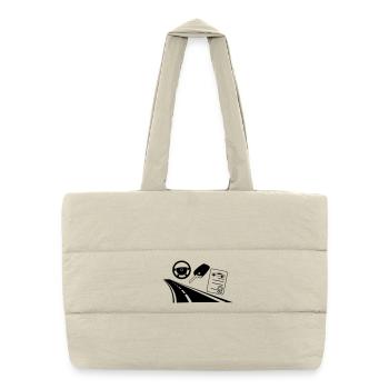 Highway car driver's license - Puffer Shopping Bag - natural - Front