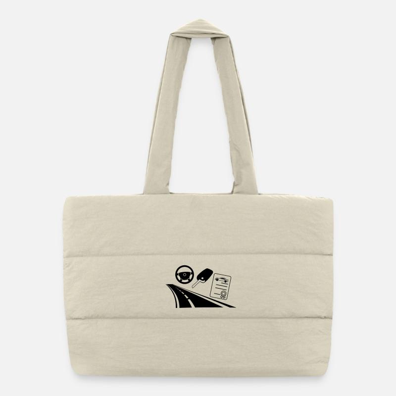Highway car driver's license Puffer Shopping Bag