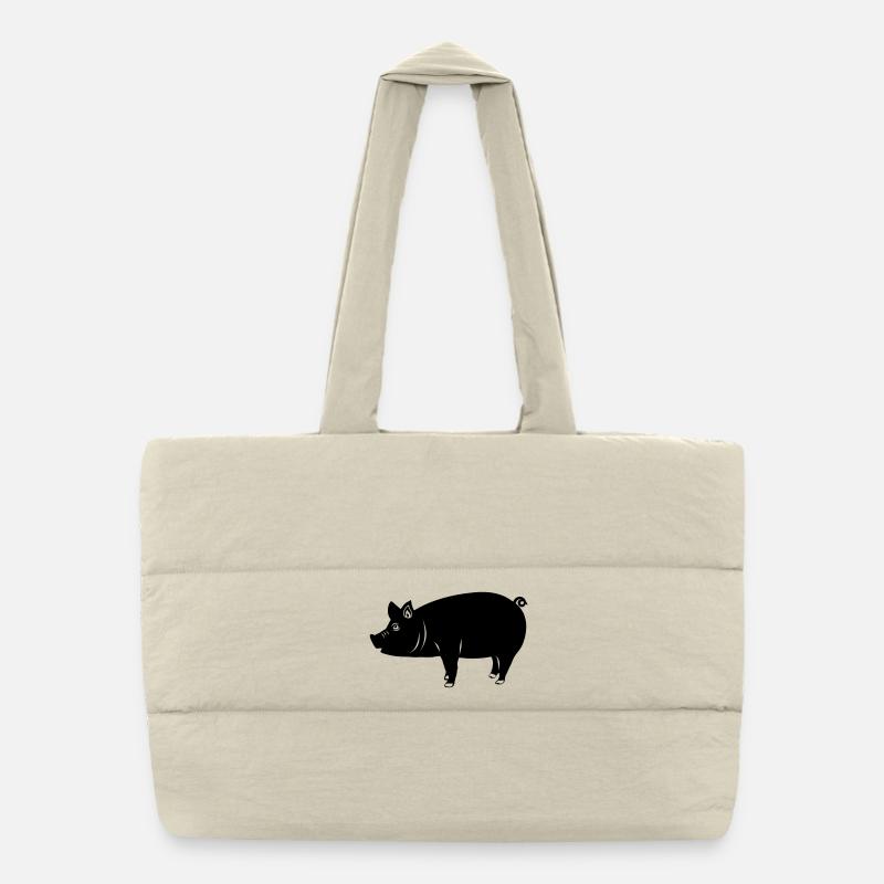 Pig logo Shadow image Puffer Shopping Bag