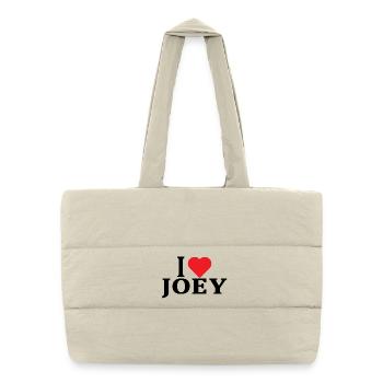 nom t-shirt J’aime Joey idée cadeau t-shirt - Sac shopping matelassé - blanc naturel - Devant
