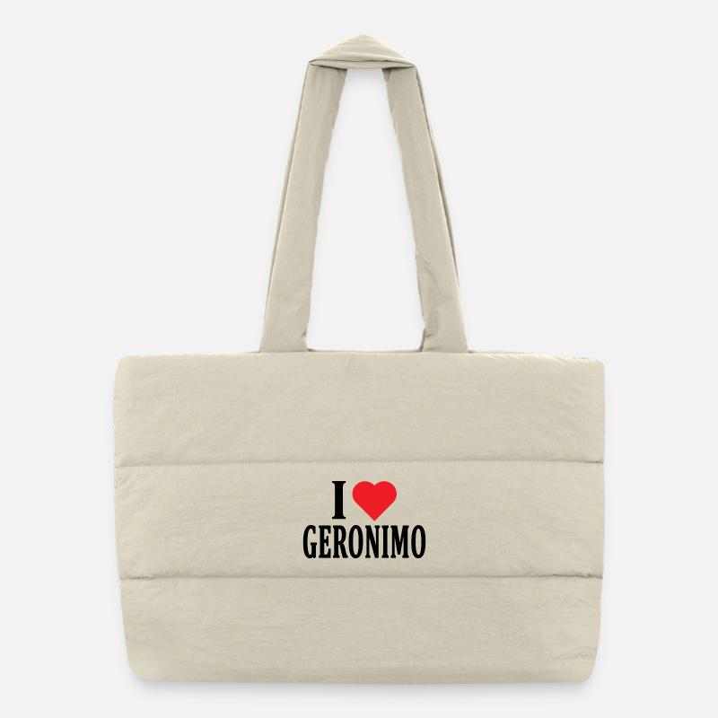 Name T-Shirt Ich liebe Geronimo T-Shirt Puffer-Einkaufstasche